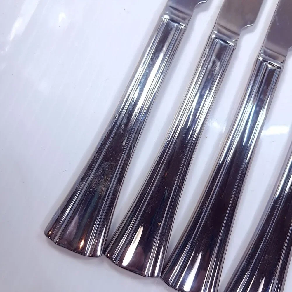 Reed & Barton Brookshire Solid Steak knife SET 4 silverware stainless steel